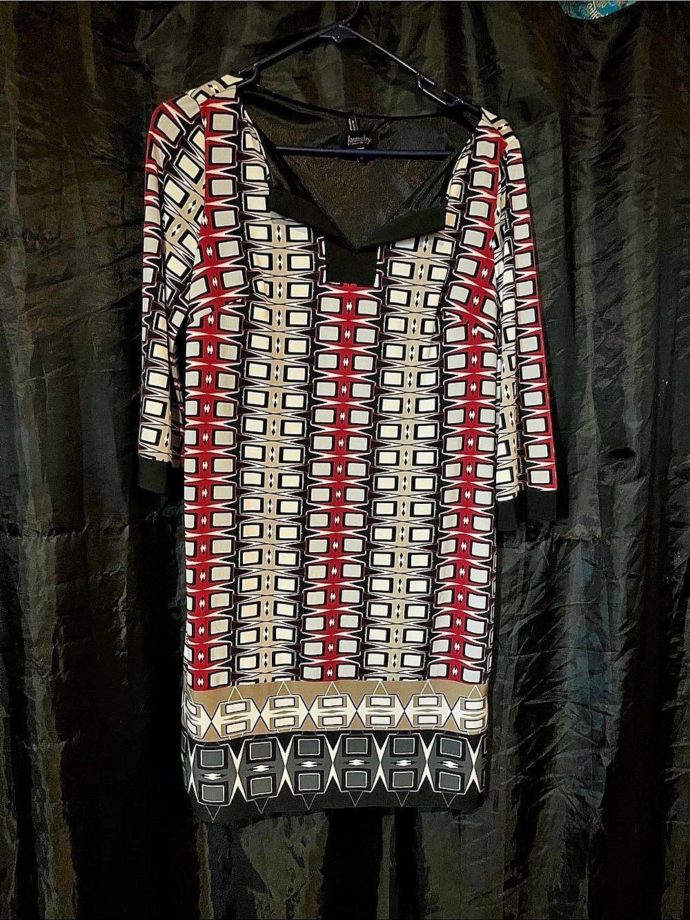Laundry by Shelli Segal Women's Geometric Mini Dress in Black & Red